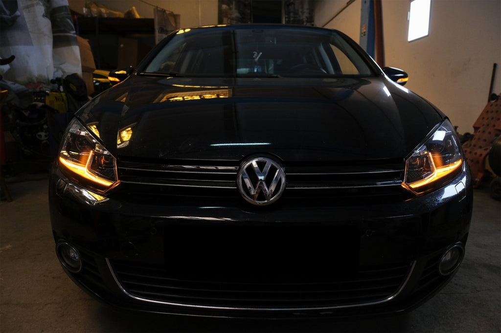 LED Headlights suitable for VW Golf 6 VI (2008-2013) With Facelift G7.5 Look Silver Flowing Dynamic Sequential Turning Lights