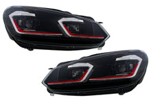 Load image into Gallery viewer, LED Headlights suitable for VW Golf 6 VI (2008-2013) With Facelift G7.5 GTI Look Red Flowing Dynamic Sequential Turning Lights LHD