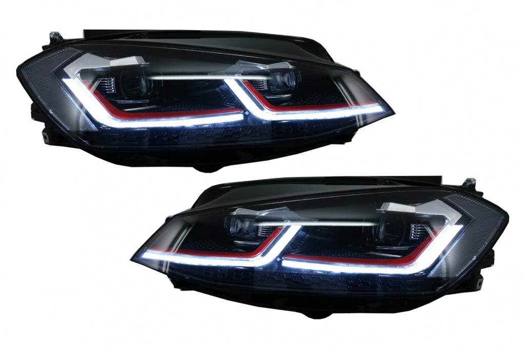 LED Headlights suitable for VW Golf 7.5 VII (2017-Up) GTI Look with Sequential Dynamic Turning Lights