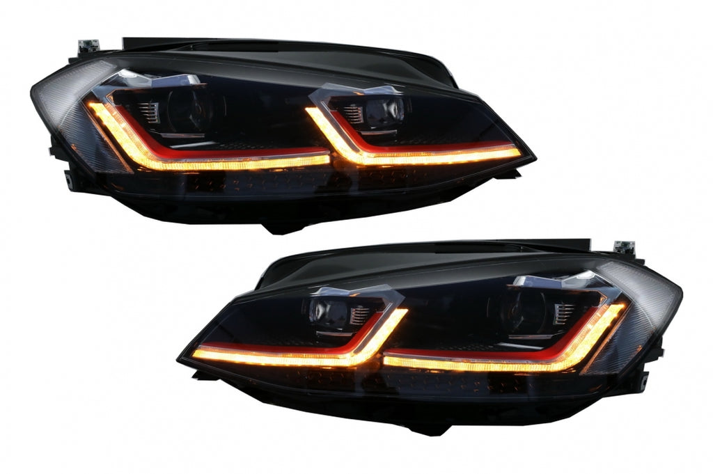 LED Headlights suitable for VW Golf 7.5 VII (2017-Up) GTI Look with Sequential Dynamic Turning Lights