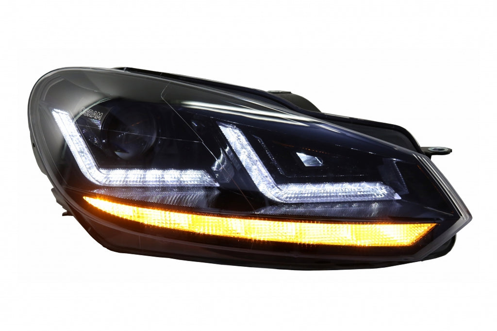 Osram Xenon Upgrade Headlights LEDriving suitable for VW Golf 6 VI (2008-2012) Black LED Dynamic Sequential Turning Lights