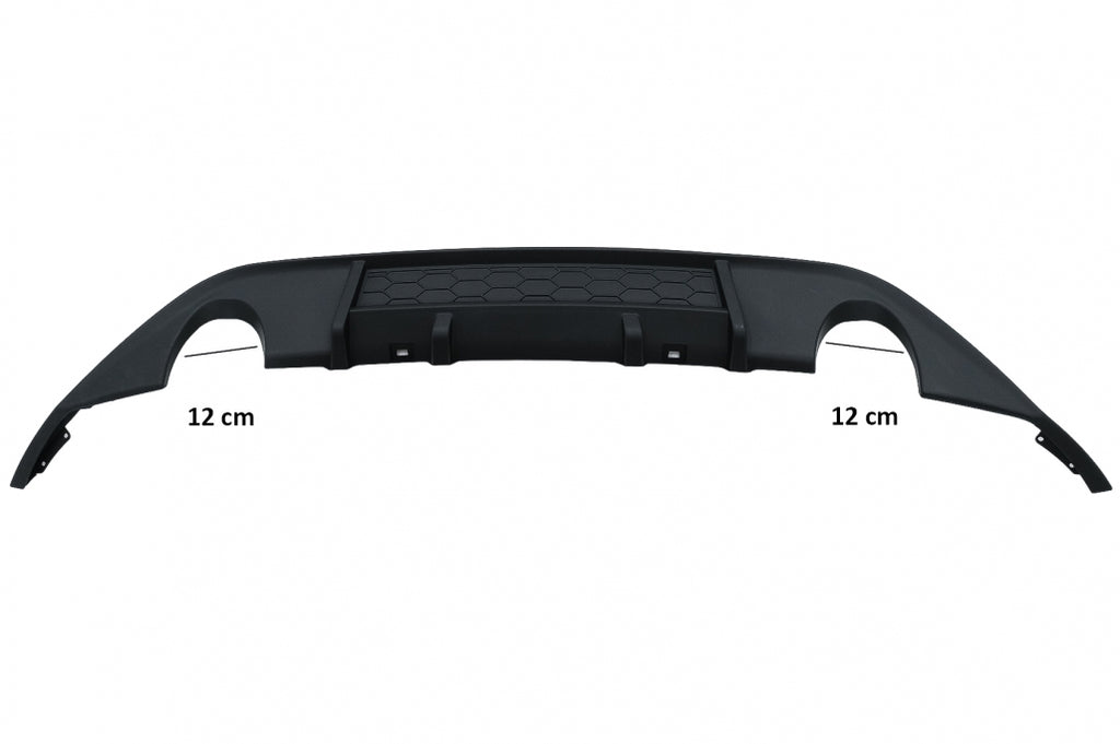 Rear Bumper Diffuser with twin exit for single exhaust tips suitable for VW Golf 7 VII (2013-2016) GTI Design