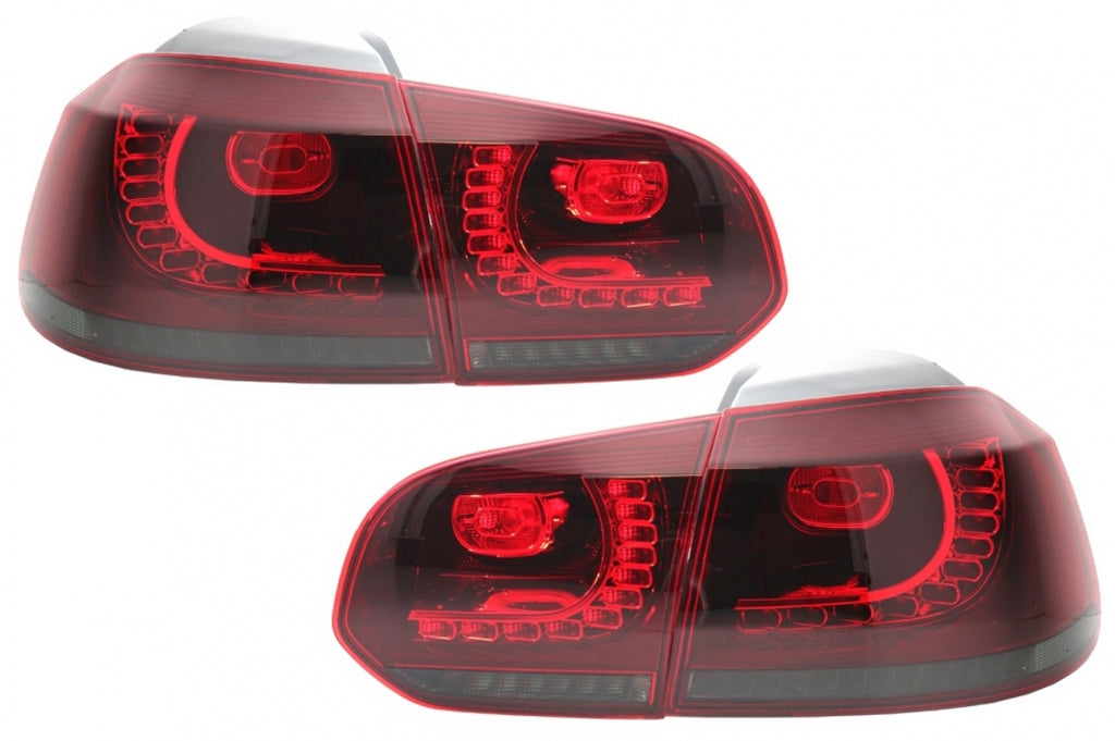 Taillights Full LED suitable for VW Golf 6 VI (2008-2013) R20 Design Red Cherry with Sequential Dynamic Turning Lights (LHD and RHD)