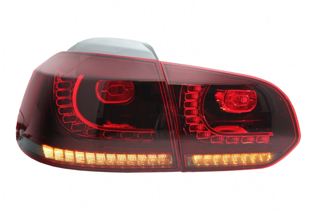 Taillights Full LED suitable for VW Golf 6 VI (2008-2013) R20 Design Red Cherry with Sequential Dynamic Turning Lights (LHD and RHD)