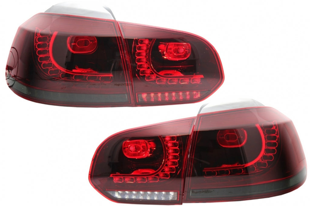 Taillights Full LED suitable for VW Golf 6 VI (2008-2013) R20 Design Red Cherry with Sequential Dynamic Turning Lights (LHD and RHD)