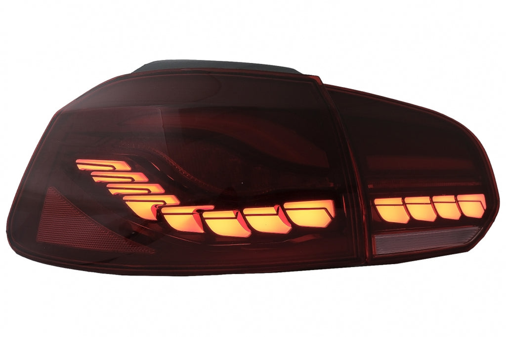 Taillights Full LED suitable for VW Golf 6 VI (2008-2013) Red Smoke with Sequential Dynamic Turning Lights (LHD and RHD)