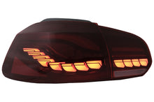 Carica l&#39;immagine nel visualizzatore di Gallery, Taillights Full LED suitable for VW Golf 6 VI (2008-2013) Red Smoke with Sequential Dynamic Turning Lights (LHD and RHD)