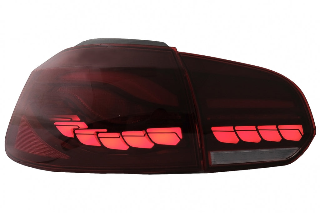 Taillights Full LED suitable for VW Golf 6 VI (2008-2013) Red Smoke with Sequential Dynamic Turning Lights (LHD and RHD)