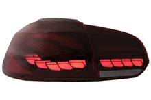 Carica l&#39;immagine nel visualizzatore di Gallery, Taillights Full LED suitable for VW Golf 6 VI (2008-2013) Red Smoke with Sequential Dynamic Turning Lights (LHD and RHD)