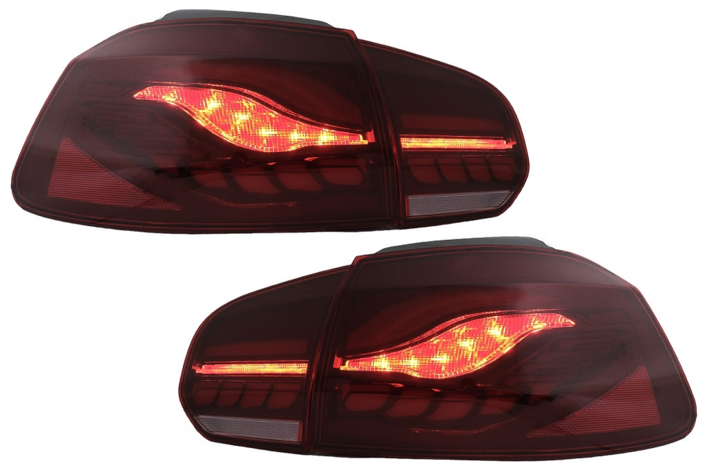 Taillights Full LED suitable for VW Golf 6 VI (2008-2013) Red Smoke with Sequential Dynamic Turning Lights (LHD and RHD)