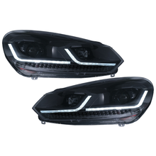 Carica l&#39;immagine nel visualizzatore di Gallery, LED Headlights suitable for VW Golf 6 (2008-2013) with Facelift G7.5 Look Black Flowing Dynamic Sequential Turning Lights LHD