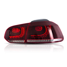 Carica l&#39;immagine nel visualizzatore di Gallery, FULL LED Taillights suitable for VW Golf 6 VI (2008-2013) R20 Design Dynamic Sequential Turning Light Cherry Red