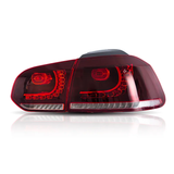 FULL LED Taillights suitable for VW Golf 6 VI (2008-2013) R20 Design Dynamic Sequential Turning Light Cherry Red