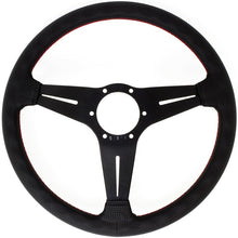 Carica l&#39;immagine nel visualizzatore di Gallery, Nardi Deep Corn Steering Wheel, Black Perforated Leather, Black Spokes, Red Stitching, 80 mm Dish, Ø35 cm