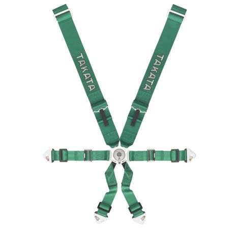 Takata RACE 3x2 6-Point Harness Snap-on Green