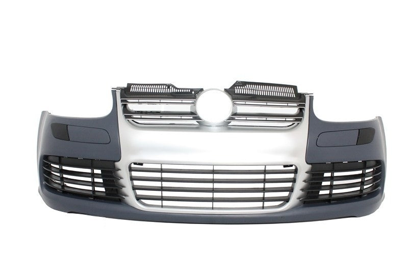 Front Bumper suitable for VW Golf V 5 (2003-2007) Jetta (2005-2010) R32 Look Brushed Aluminium Look Grille