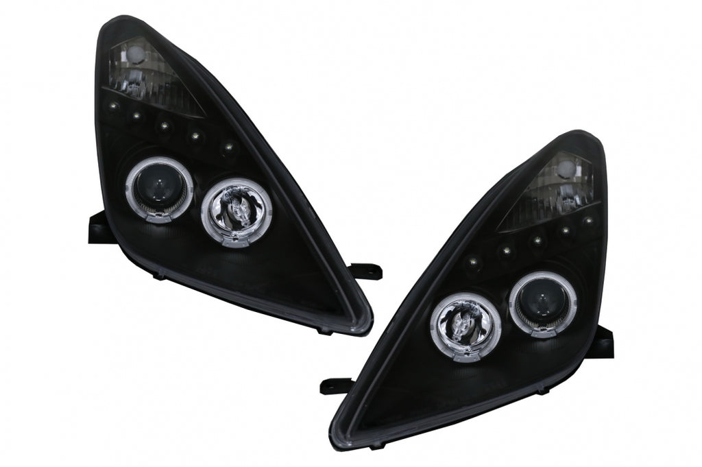 LED DRL Headlights suitable for Toyota Celica T23 (1999-2005) Angel Eyes Black