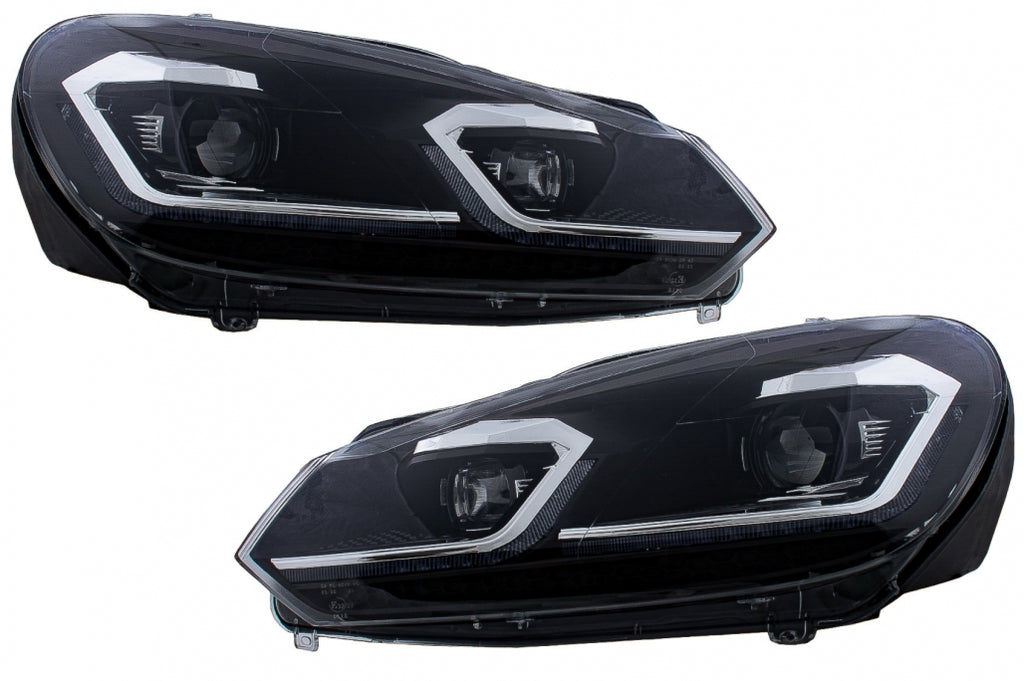 LED Headlights suitable for VW Golf 6 VI (2008-2013) With Facelift G7.5 Look Silver Flowing Dynamic Sequential Turning Lights