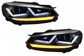 Osram Xenon Upgrade Headlights LEDriving suitable for VW Golf 6 VI (2008-2012) Chrome LED Dynamic Sequential Turning Lights