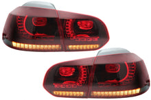 Carica l&#39;immagine nel visualizzatore di Gallery, Taillights Full LED suitable for VW Golf 6 VI (2008-2013) R20 Design Red Cherry with Sequential Dynamic Turning Lights (LHD and RHD)