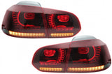 Taillights Full LED suitable for VW Golf 6 VI (2008-2013) R20 Design Red Cherry with Sequential Dynamic Turning Lights (LHD and RHD)