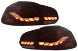 Taillights Full LED suitable for VW Golf 6 VI (2008-2013) Red Smoke with Sequential Dynamic Turning Lights (LHD and RHD)